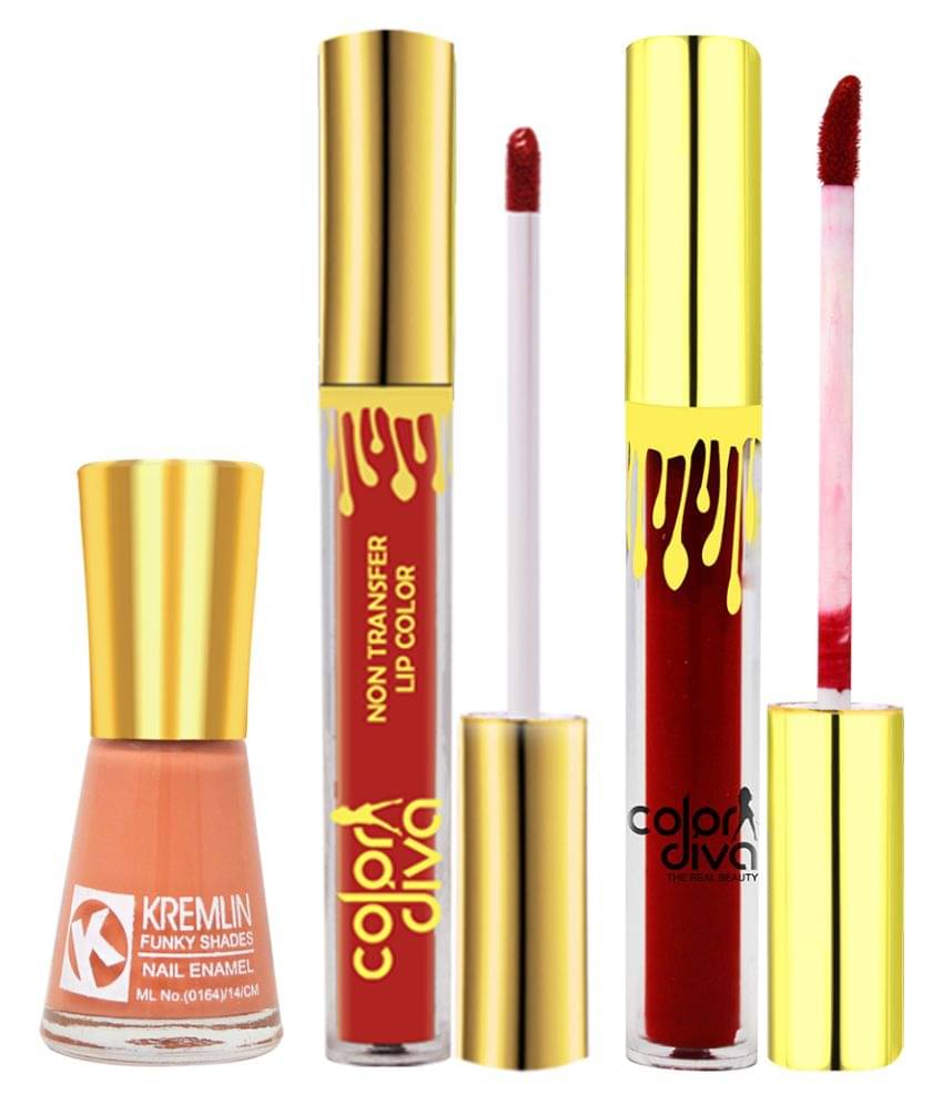 Adbeni Combo-Color Diva Liquid Lipstick, Sindoor, Kremlin Nail Polish(GC1436) Makeup Kit Pack of 3 20     			Adbeni Combo-Color Diva Liquid Lipstick, Sindoor, Kremlin Nail Polish(GC1436) Makeup Kit Pack of 3 20