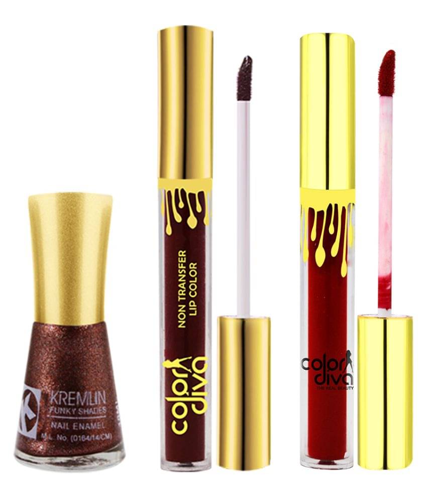    			Adbeni Combo-Color Diva Sindoor & Lipstick, Kremlin Nail Polish, (GC1434) Makeup Kit Pack of 3 50