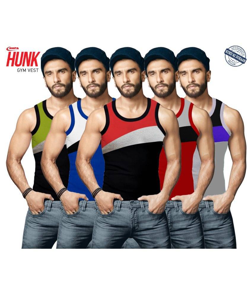 Rupa Hunk Multi Sleeveless Vests Pack of 5 Rupa Hunk Multi Sleeveless Vests Pack of 5