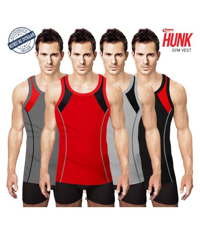     			Rupa Hunk Multi Sleeveless Vests Pack of 4