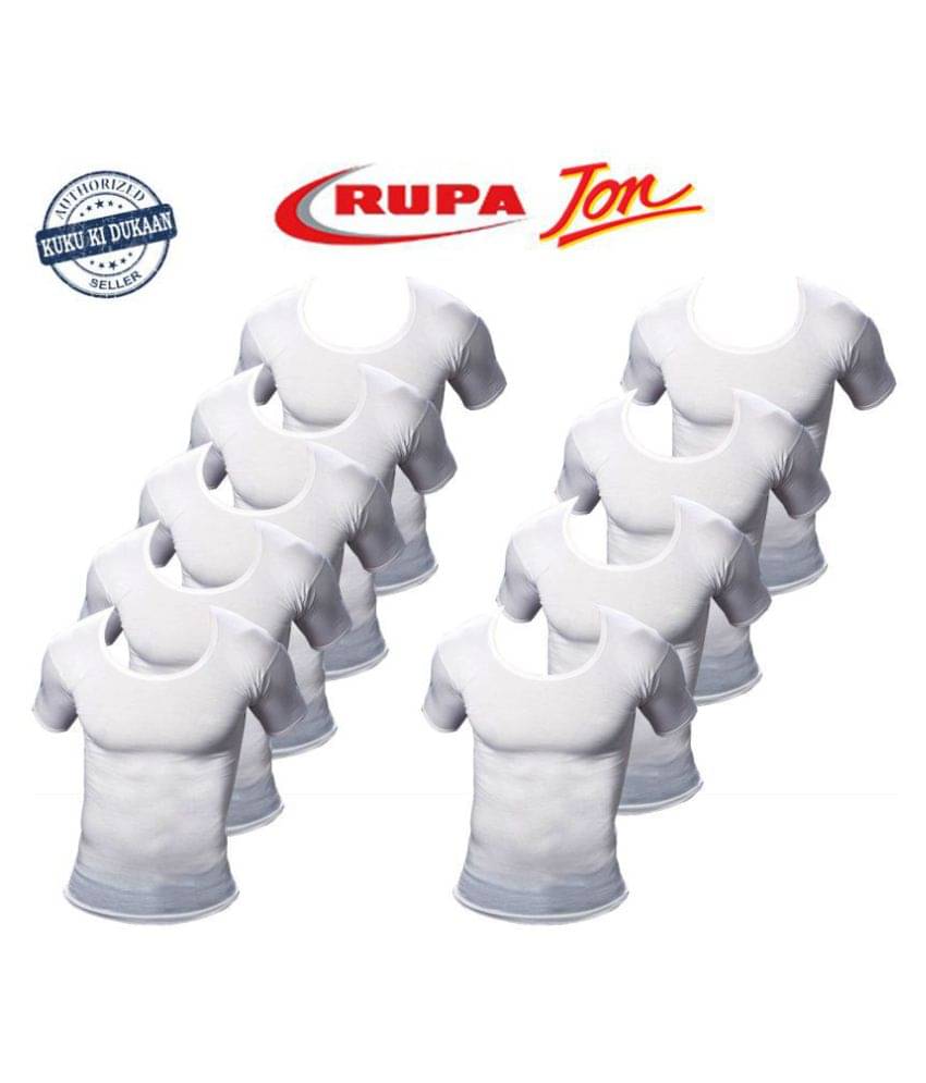 Rupa White Half Sleeve Vests Pack of 9 Rupa White Half Sleeve Vests Pack of 9