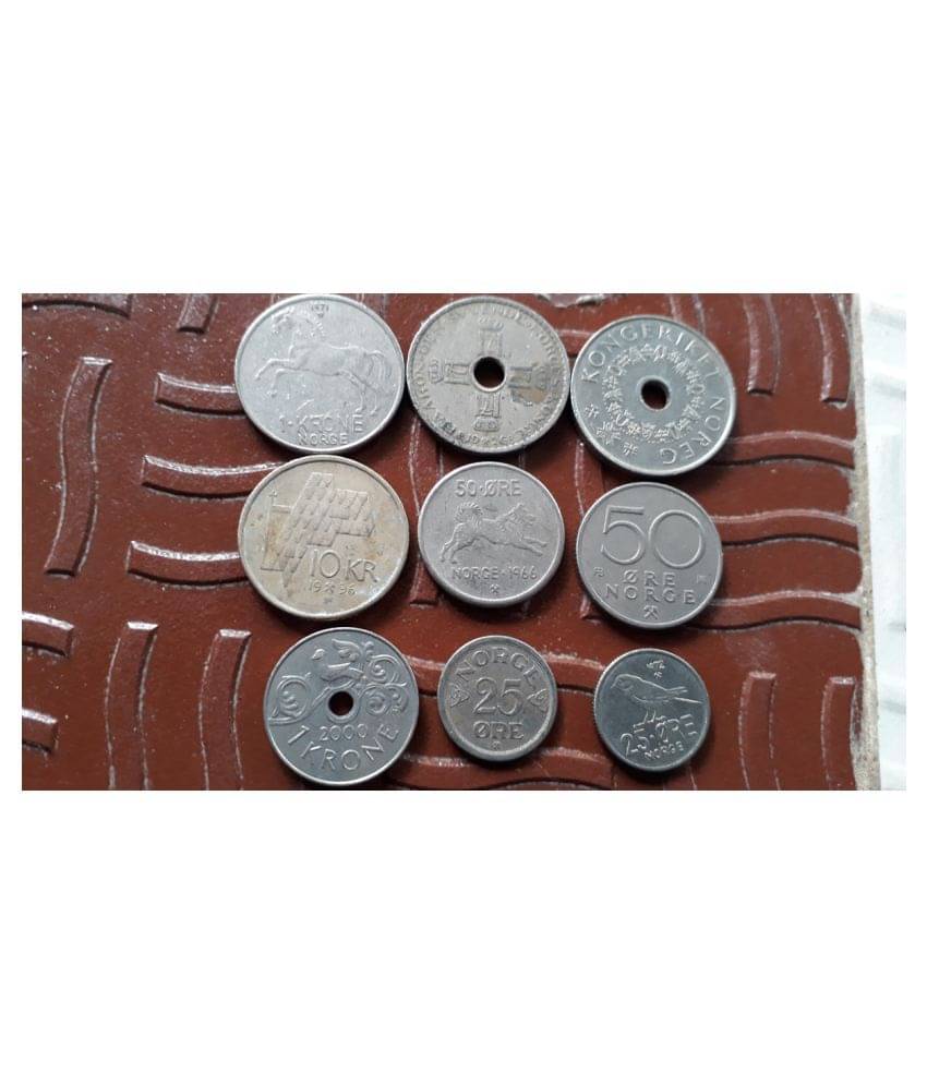     			9 ALL DIFFERRENT PIECES SET - NORWAY