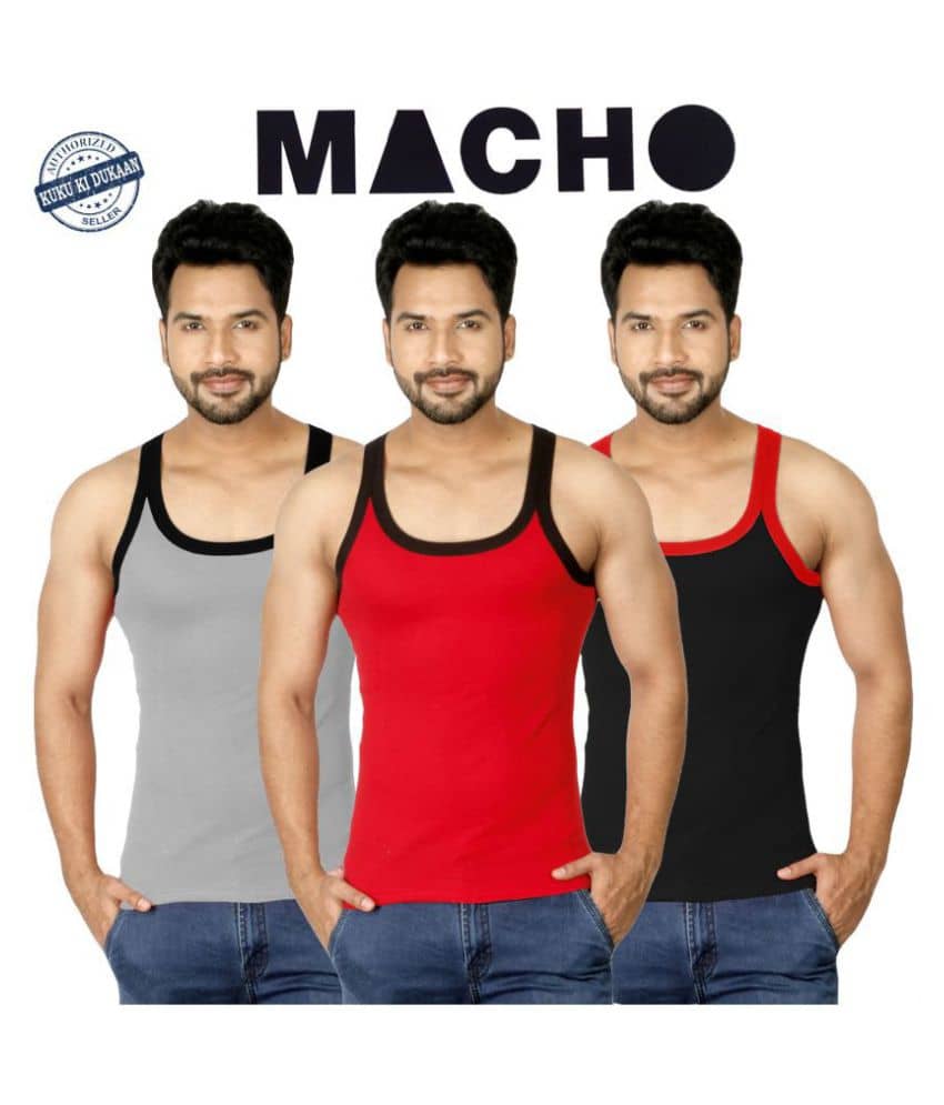 Macho Sporto Multi Sleeveless Vests Pack of 3 - Nightwear & Loungewear | Buy online on ZillyBuy