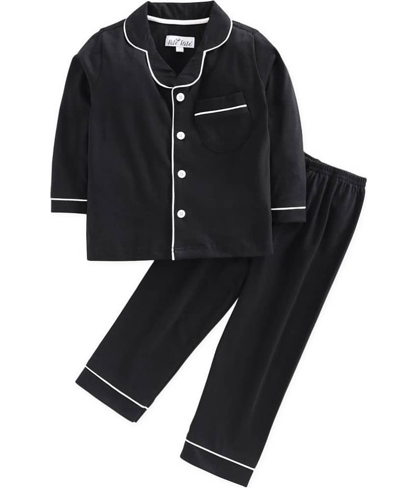 Nite Flite Pack of 1 Boys 100% Cotton Nightsuit Set ( Black ) - Nightwear & Loungewear | Buy online on ZillyBuy