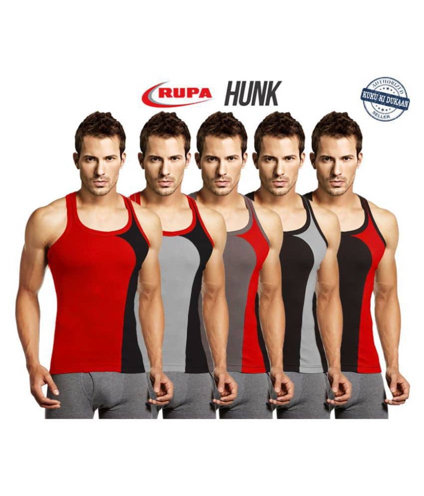 Rupa Multi Sleeveless Vests Pack of 5 - Nightwear & Loungewear | Buy online on ZillyBuy