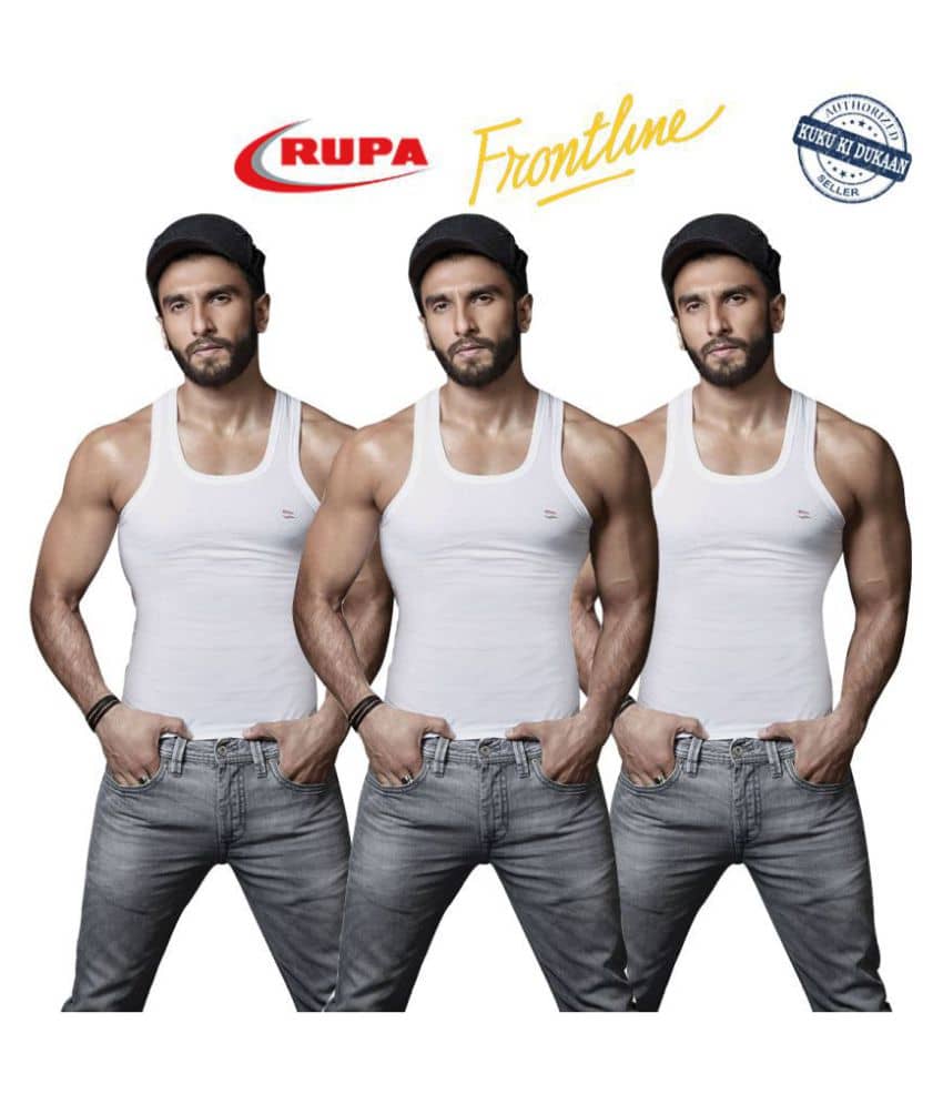 Rupa White Sleeveless Vests Pack of 3 - Nightwear & Loungewear | Buy online on ZillyBuy