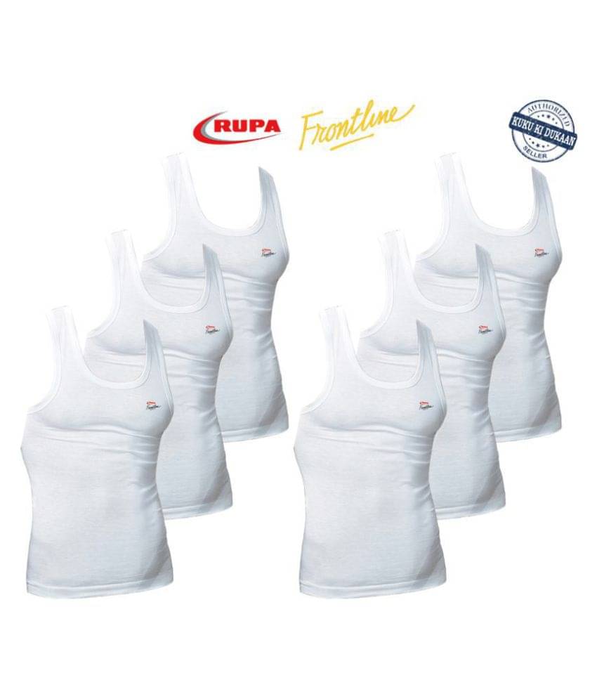 Rupa White Sleeveless Vests Pack of 6 Rupa White Sleeveless Vests Pack of 6