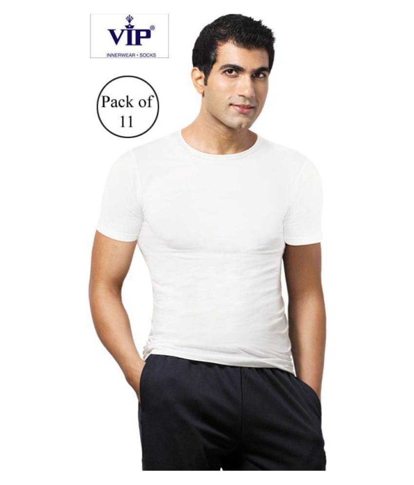 VIP White Half Sleeve Vests Pack of 11 VIP White Half Sleeve Vests Pack of 11