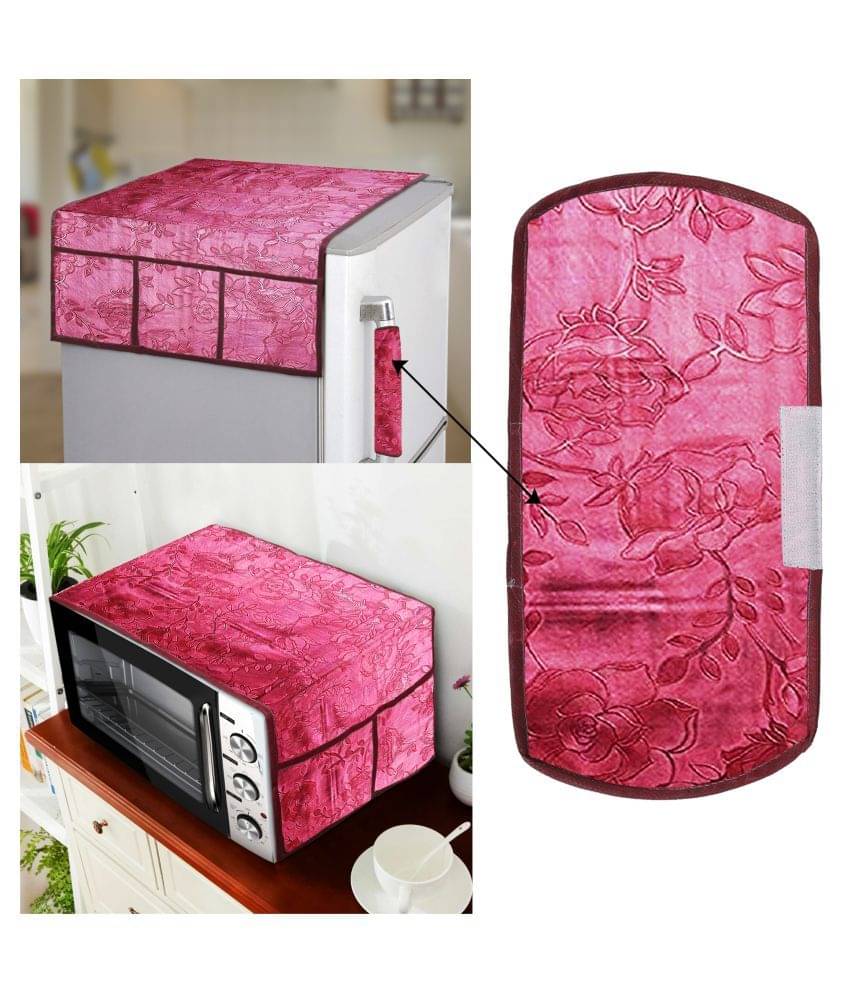     			E-Retailer Set of 3 PVC Red Fridge Top Cover