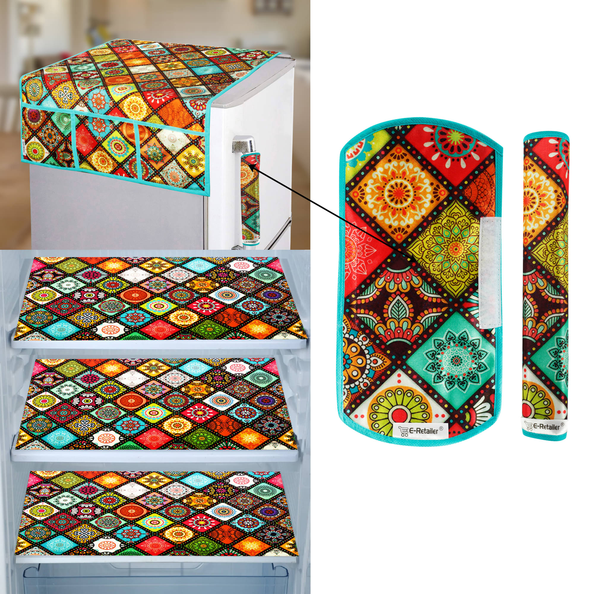 E-Retailer Set of 6 PVC Multi Fridge Top Cover E-Retailer Set of 6 PVC Multi Fridge Top Cover