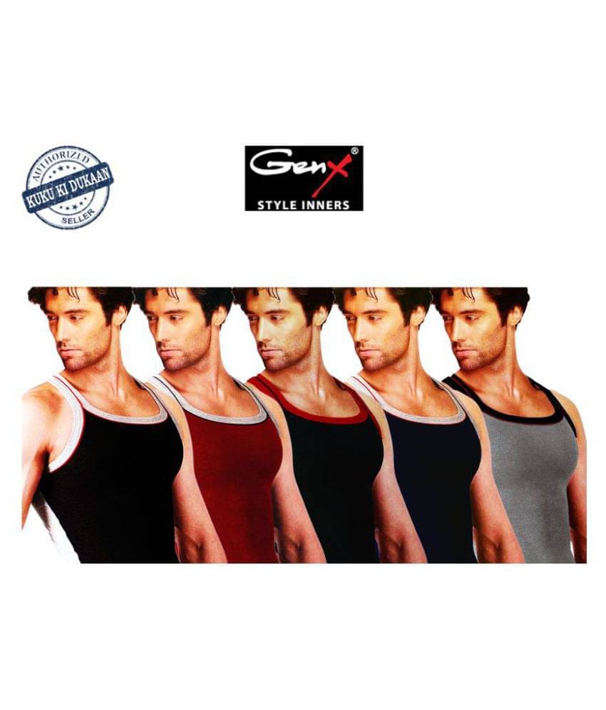     			Genx Multi Sleeveless Vests Pack of 5