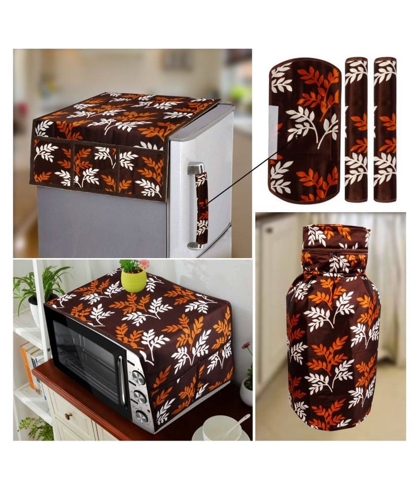     			E-Retailer Set of 6 Polyester Brown Fridge Top Cover