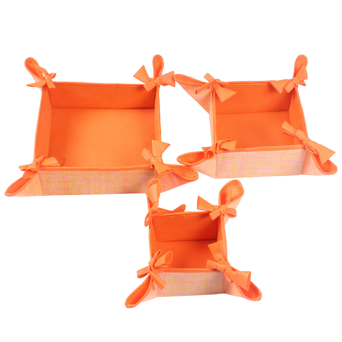     			PrettyKrafts Fancy Packing Cover, 2 in 1 Color Foldable Tray, Set of 3, Jute Orange