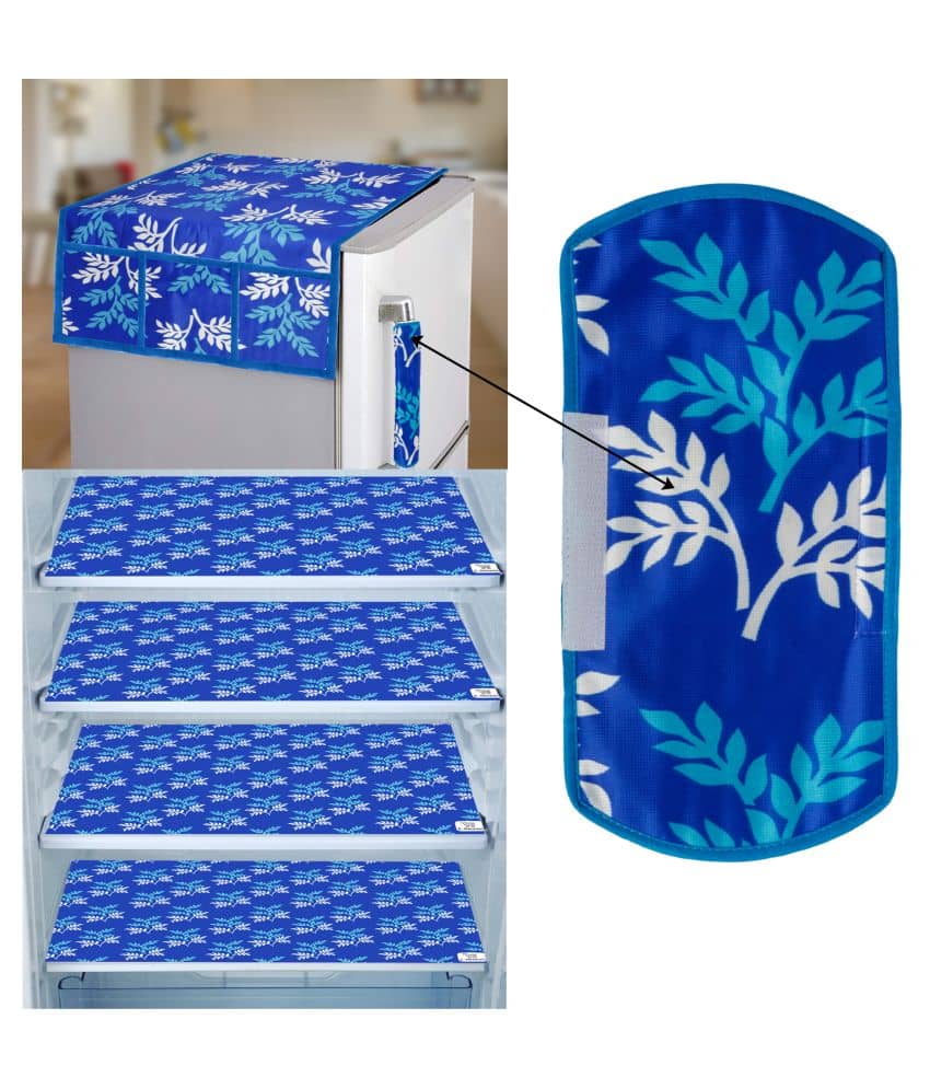 E-Retailer Set of 6 PVC Blue Fridge Top Cover