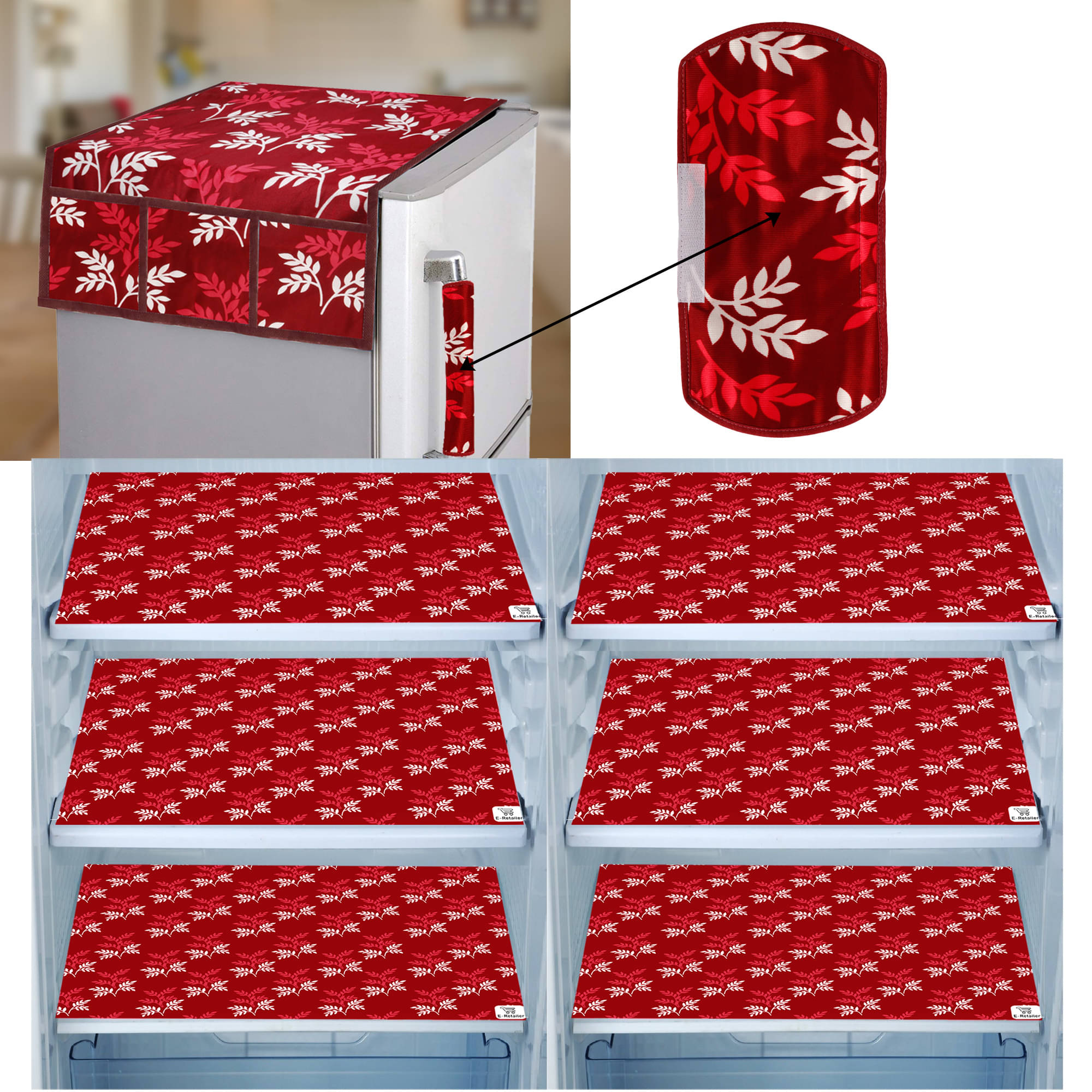     			E-Retailer - Multicolor PVC Fridge  Top Cover (Pack of 8)