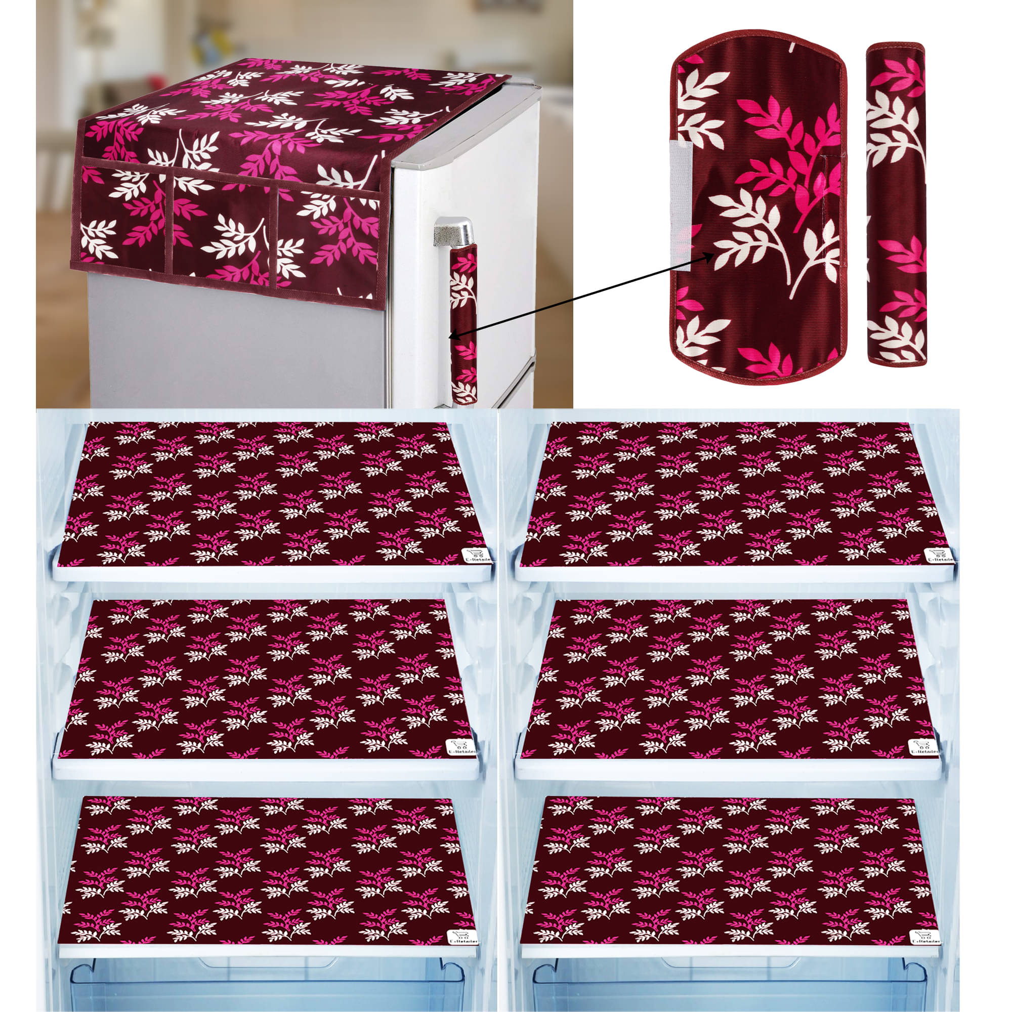     			E-Retailer - Multicolor PVC Fridge  Top Cover (Pack of 9)