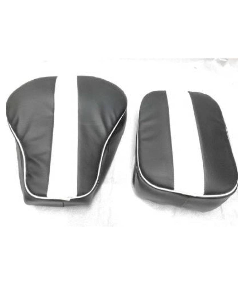     			PURE BIKING  Classic Front & Rear Seat Cover Black & White For Royal Enfield Classic , Classic Chrome