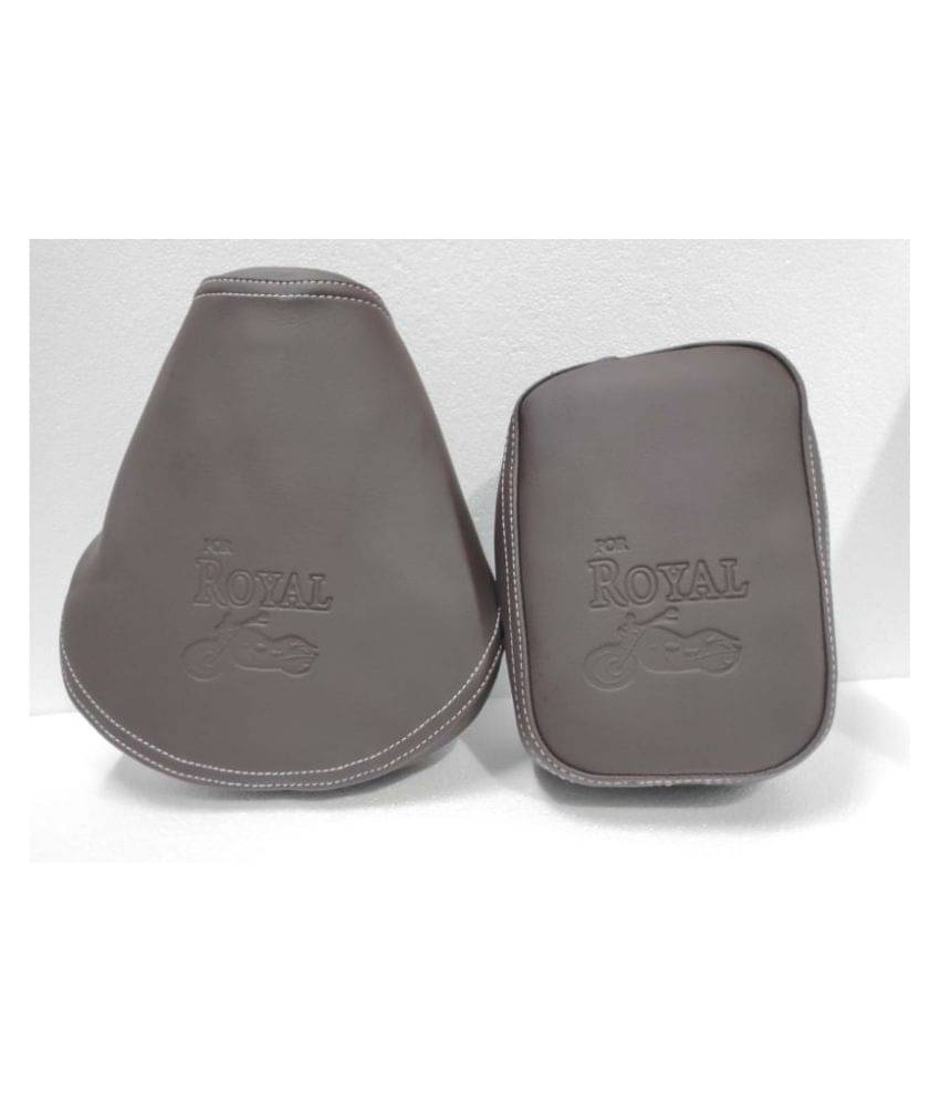    			PURE BIKING Split Seat Cover Front & Raer Brown  For Royal Enfield Classic , Classic 350. 500CC