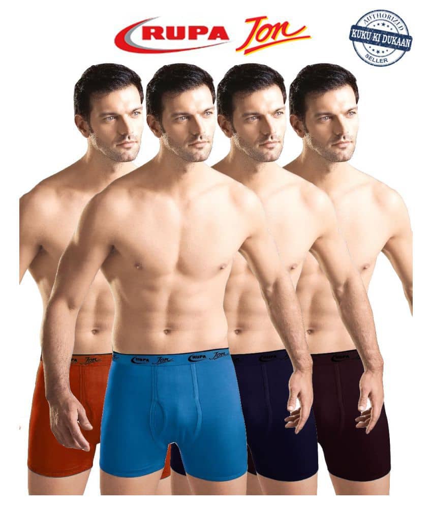 Rupa - Multicolor Cotton Men's Trunks ( Pack of 4 )