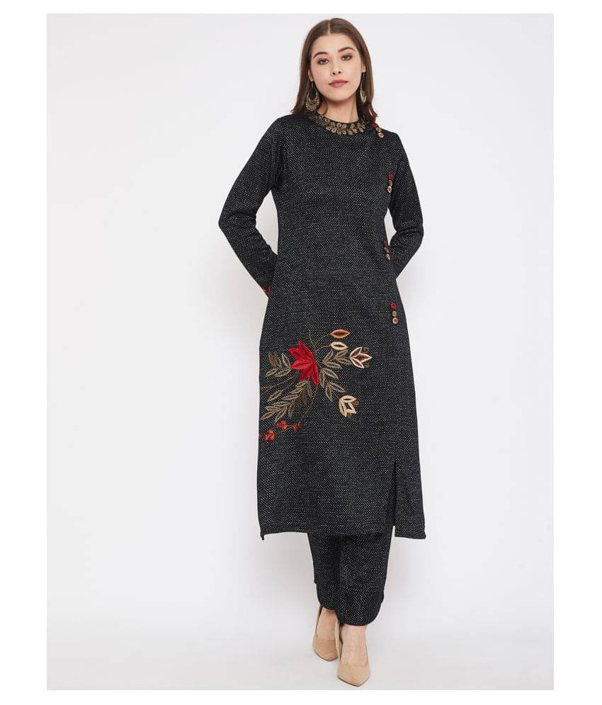 zigo - Black Straight Acrylic Women's Stitched Salwar Suit ( Pack of 1 ) zigo - Black Straight Acrylic Women's Stitched Salwar Suit ( Pack of 1 )
