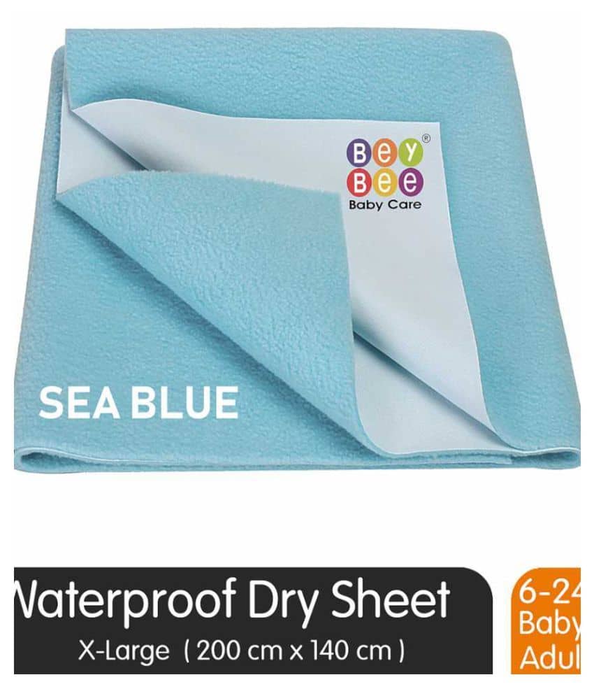 BeyBee Waterproof Baby Dry Sheet (X-Large (200cm X 140cm), Sea Blue)