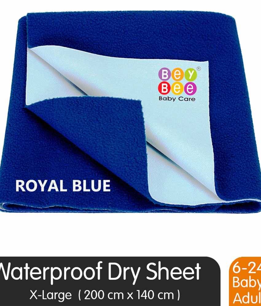     			BeyBee Waterproof Bed Protector Sheet (X-Large (200cm X 140cm), Royal Blue)