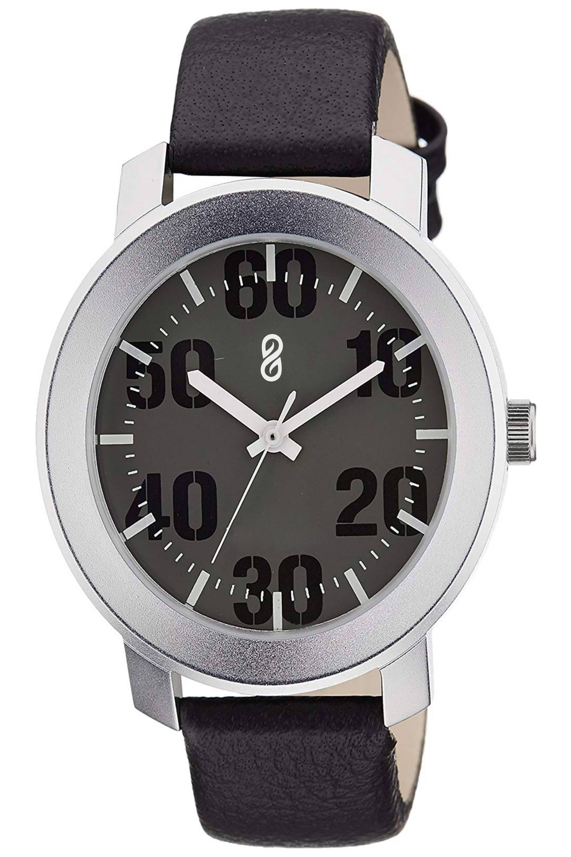     			DIGITRACK - Black Leather Analog Men's Watch