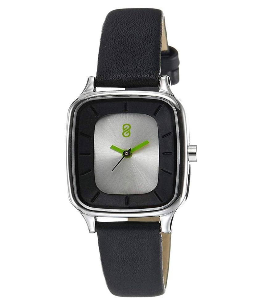     			DIGITRACK - Black Leather Analog Womens Watch