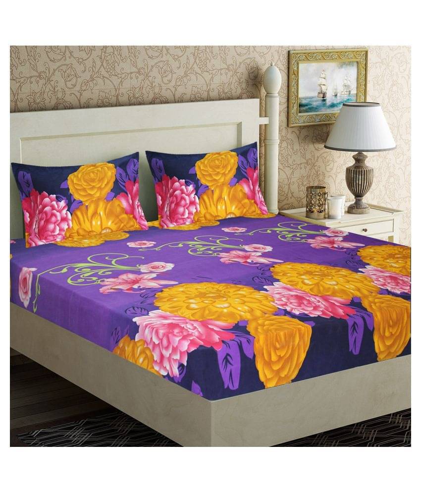 Home Candy Microfibre Double Bedsheet ( Purple ) Home Candy Microfibre Double Bedsheet ( Purple )