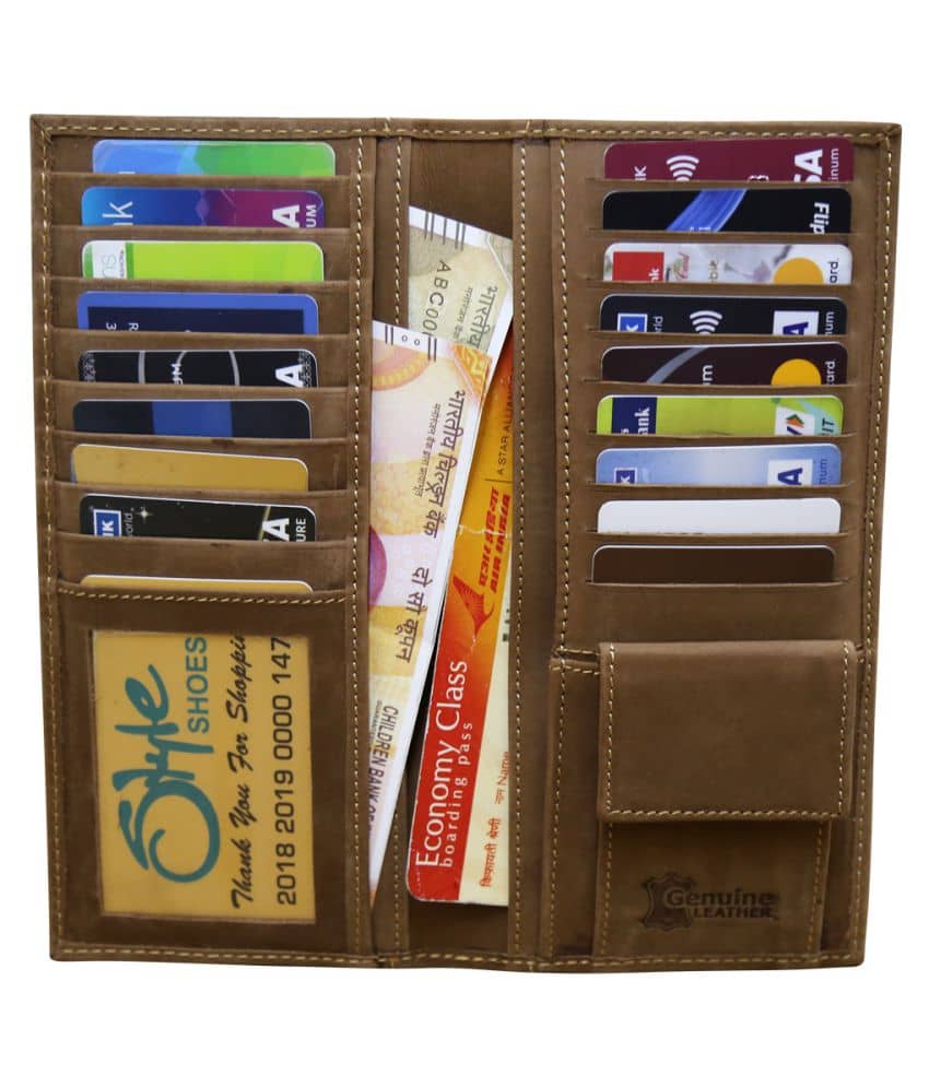 Style 98 Leather Tan Formal Long Wallet - Handbags | Buy online on ZillyBuy