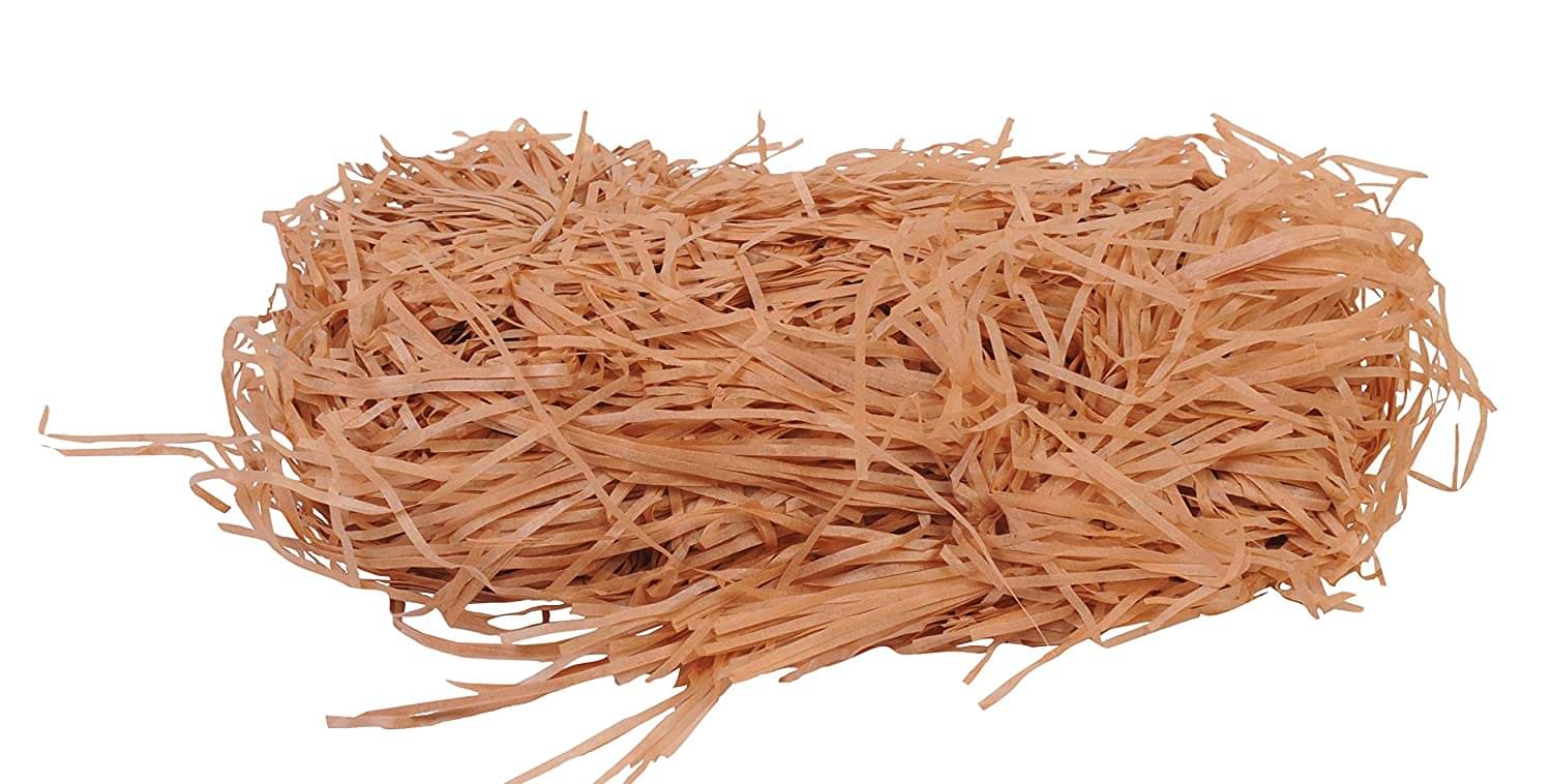     			Vardhman Gift Paper Shreds Easter Grass Paper for Packing and Gift Party Crafts Accessories Decorations,Color Light Brown,100gm
