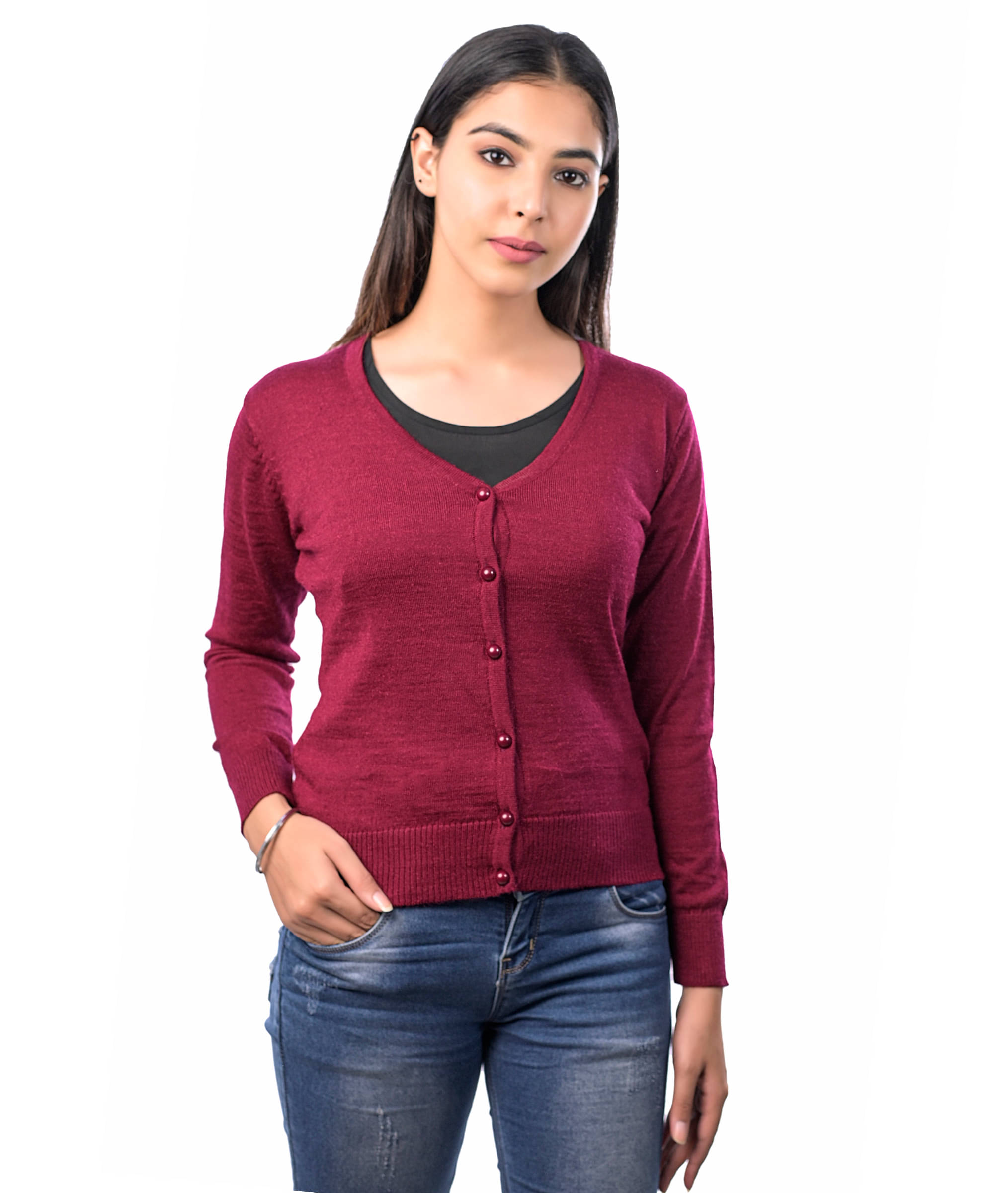 Ogarti Acrylic Rust Buttoned Cardigans Ogarti Acrylic Rust Buttoned Cardigans