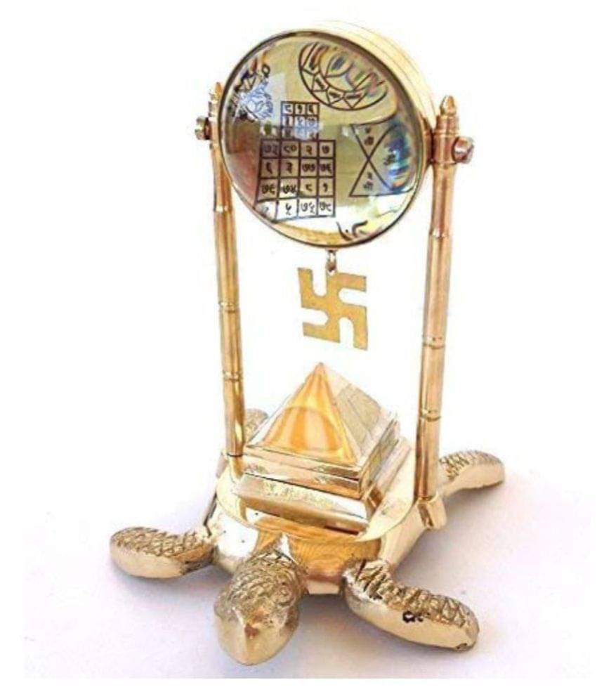     			Tortoise Meru Vastu Yantra with 91 Pyramid along Shri yantra Vyapaar Vridhi Yantra and Kuber Yantra