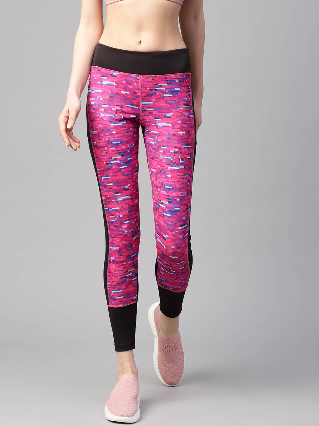     			Alcis Pink Polyester Solid Tights