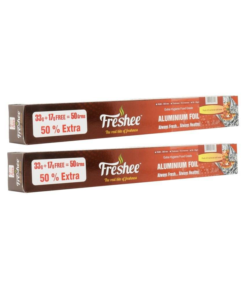     			Freshee 50 Pre-Cut 220 x 250mm Aluminium Foil Sheets Pack of 2