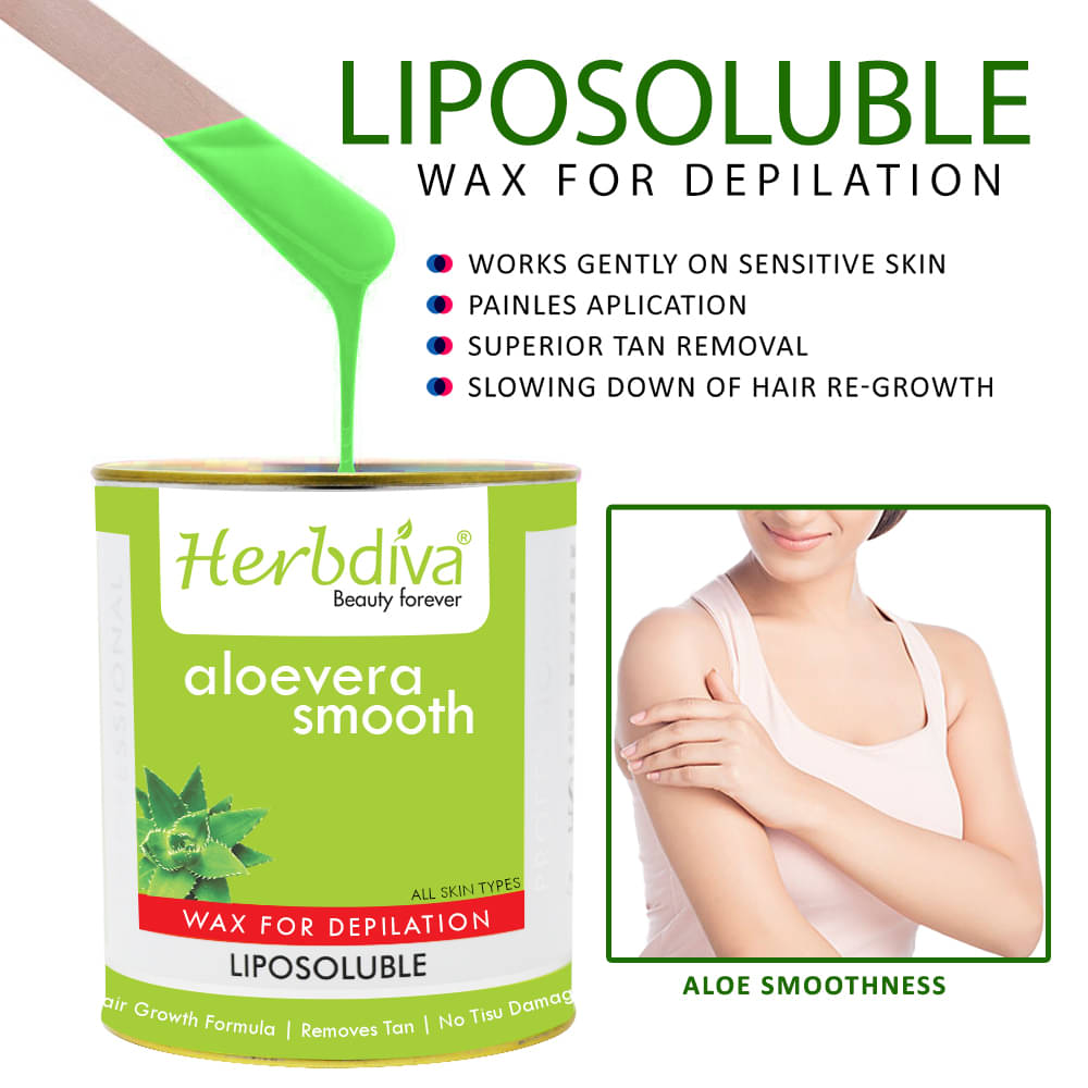 Herbdiva Aloevera, Liposoluble Hair Wax For Depilation Hot Wax 800 g Herbdiva Aloevera, Liposoluble Hair Wax For Depilation Hot Wax 800 g