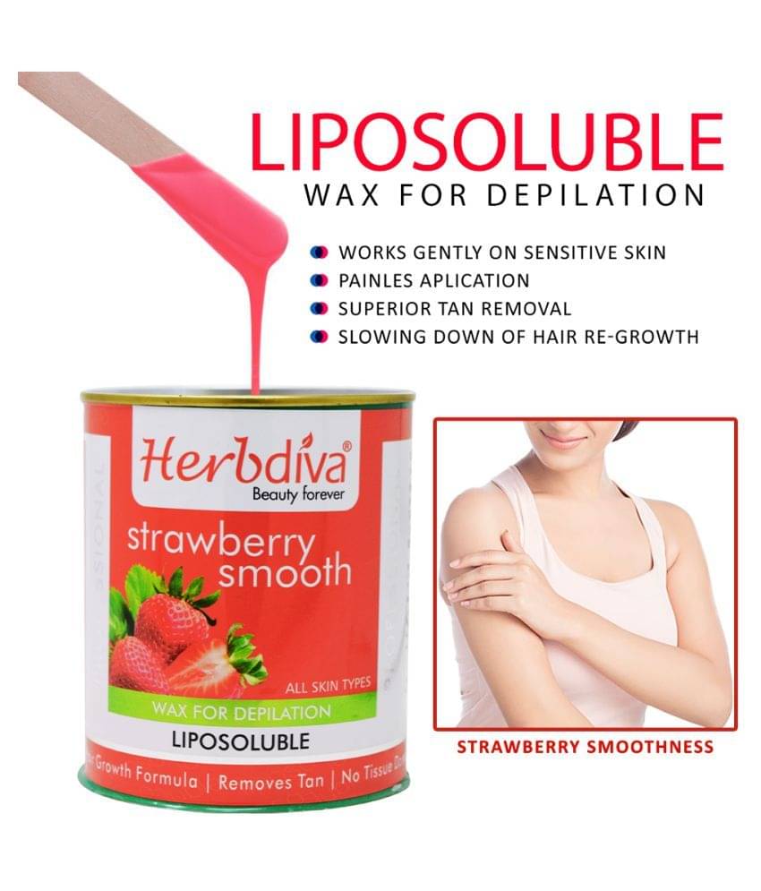 Herbdiva Strawberry, Liposoluble Hair Wax For Depilation Hot Wax 800 g Herbdiva Strawberry, Liposoluble Hair Wax For Depilation Hot Wax 800 g