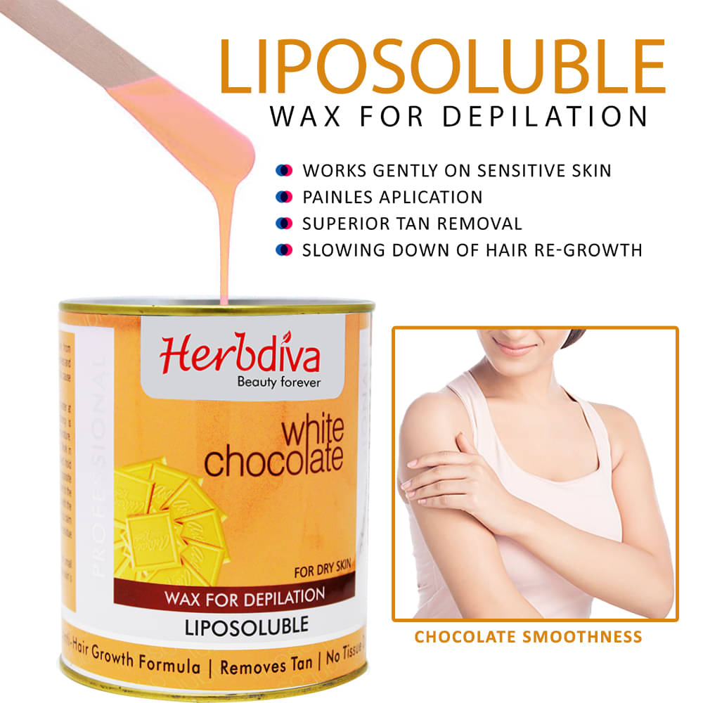     			Herbdiva White Chocolate, Liposoluble Wax For Depilation Hot Wax 800 g
