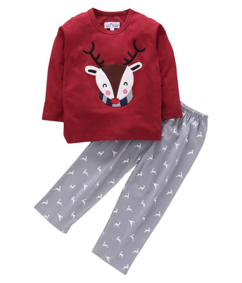 Nite Flite Pack of 1 Boys 100% Cotton Nightsuit Set ( Multi Color ) - Nightwear & Loungewear | Buy online on ZillyBuy