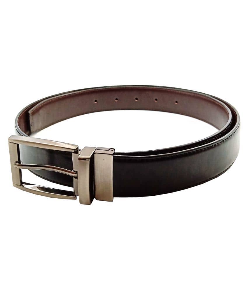 Runsi Black Faux Leather Formal Belt
