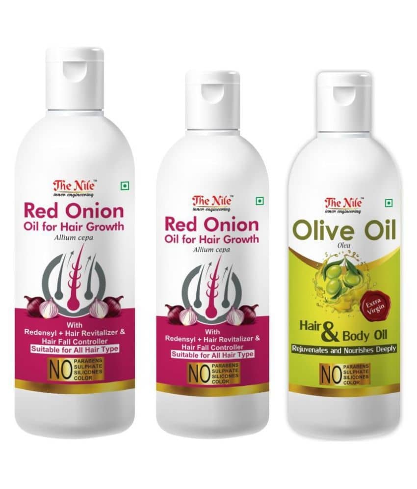 The Nile Red Onion 150 ML + 100 Ml (250 ML) + Olive Oil 100 ML 350 mL Pack of 3