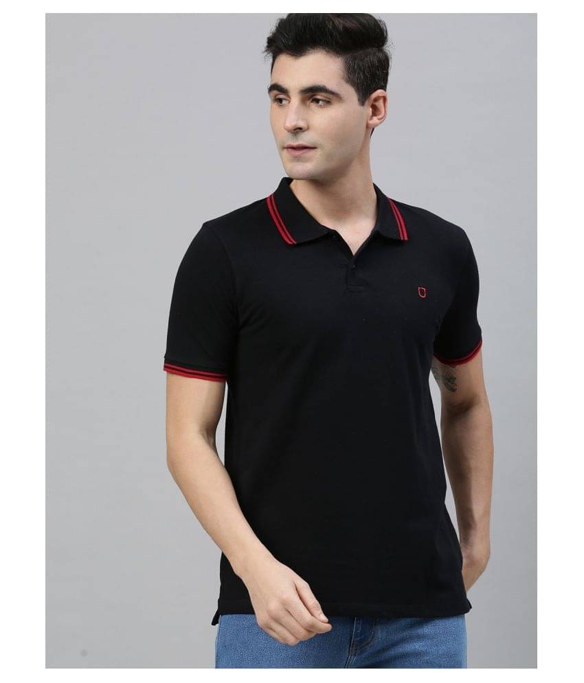 Urbano Fashion Pack of 1 Cotton Slim Fit Solid Half Sleeves Men's Polo T Shirt ( Black ) Urbano Fashion Pack of 1 Cotton Slim Fit Solid Half Sleeves Men's Polo T Shirt ( Black )