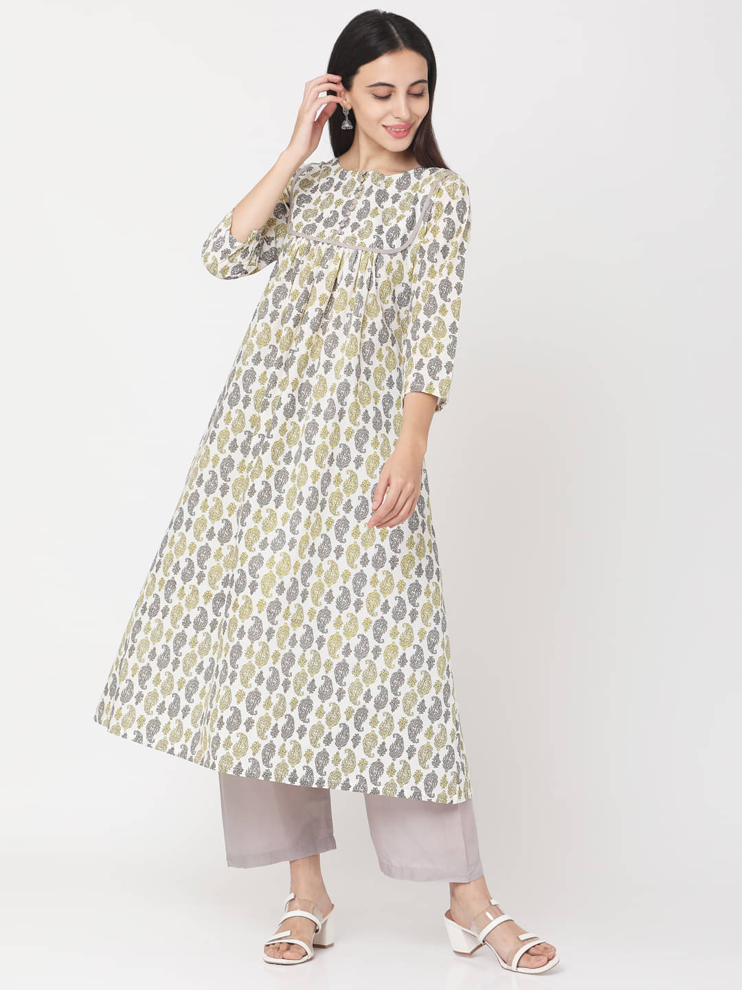     			Aarrah Multicoloured Cotton A-line Kurti