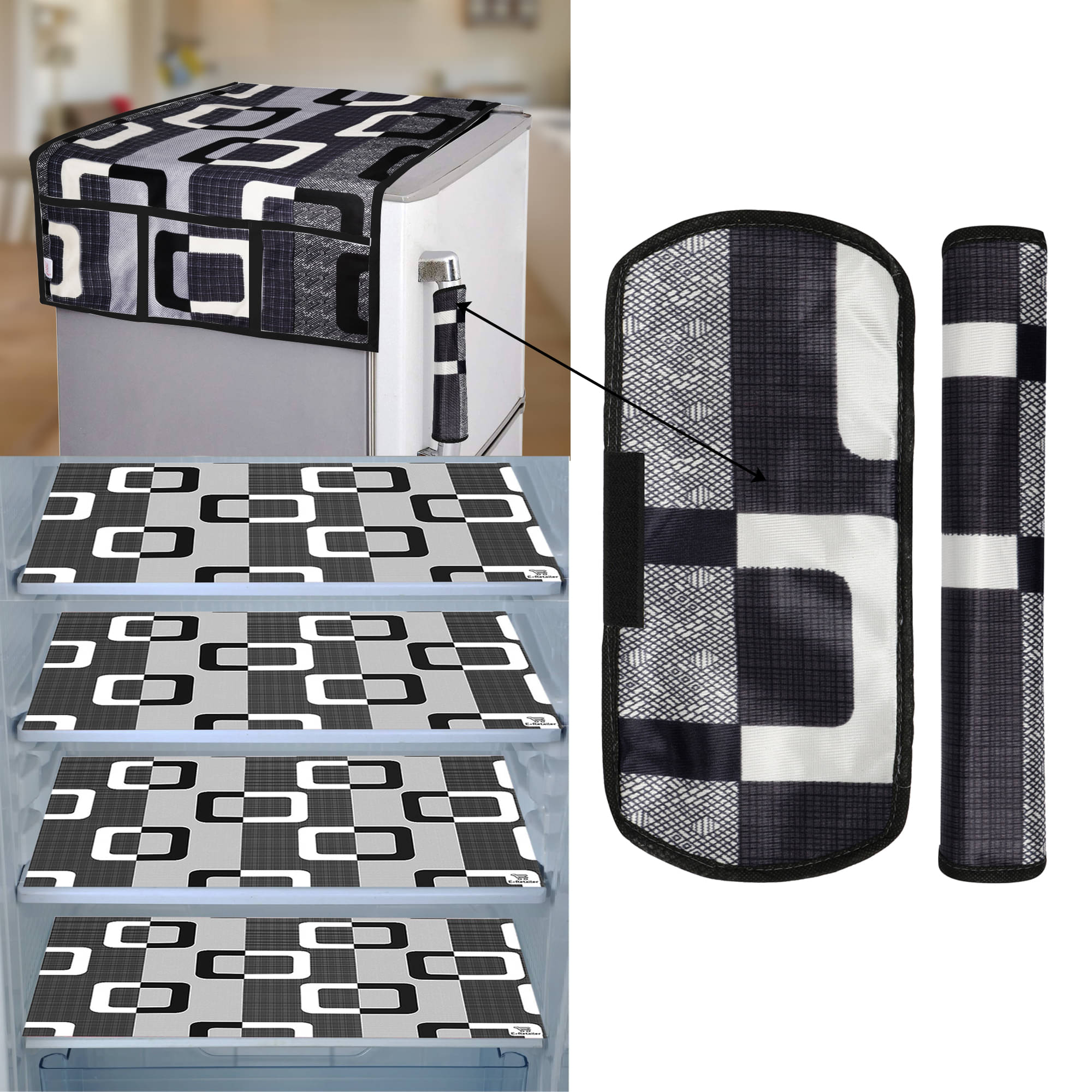     			E-Retailer - Black PVC Fridge  Top Cover (Pack of 6)