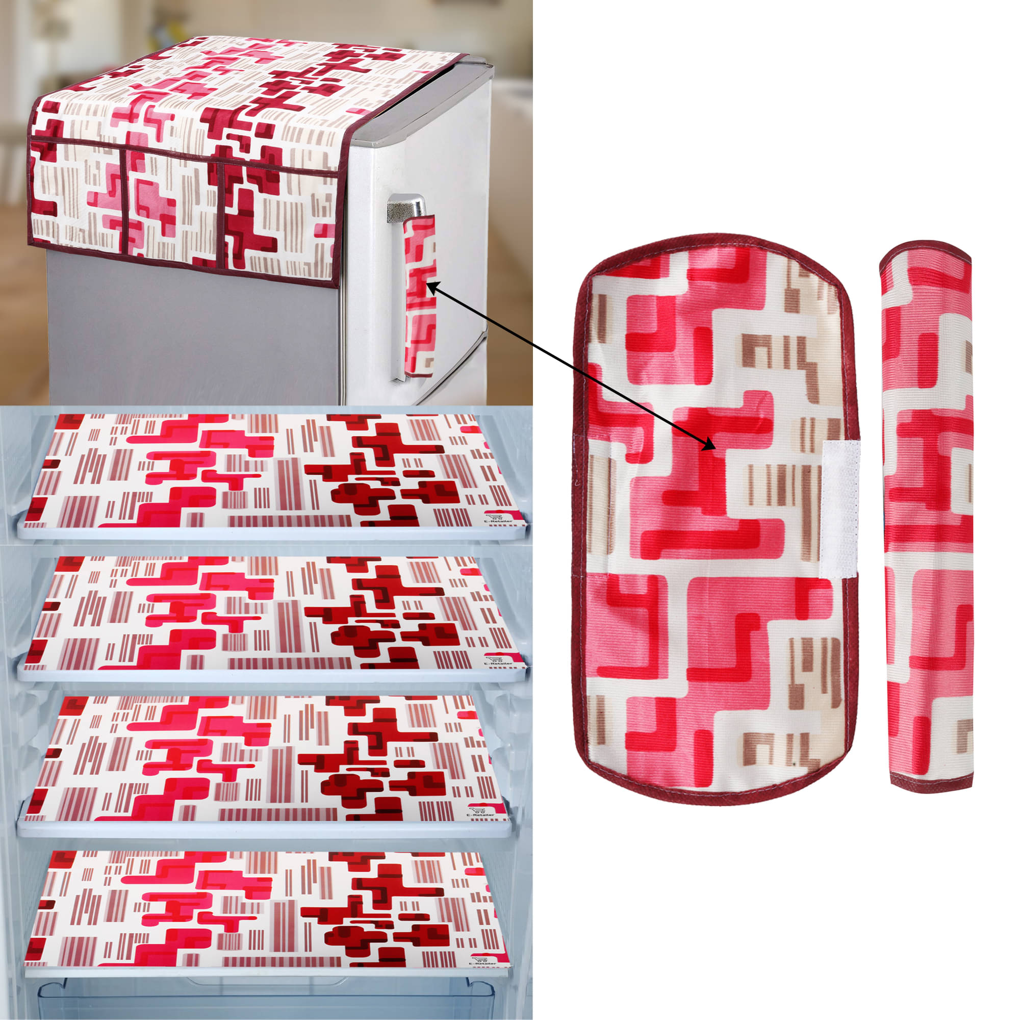     			E-Retailer - Multicolor PVC Fridge  Top Cover (Pack of 7)