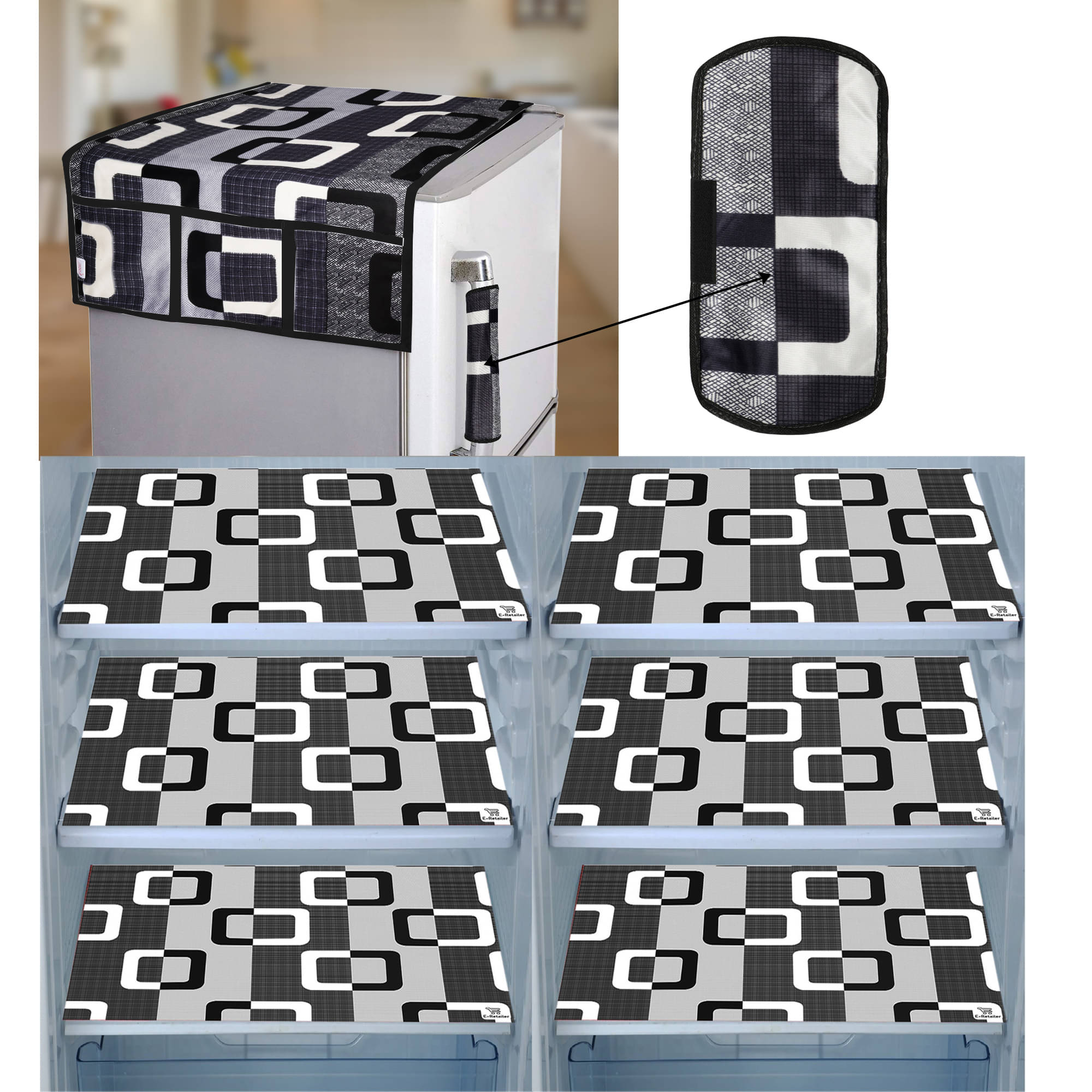 E-Retailer - Multicolor PVC Fridge Top Cover (Pack of 8) E-Retailer - Multicolor PVC Fridge Top Cover (Pack of 8)