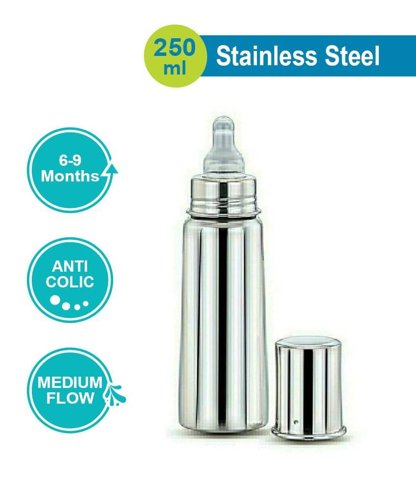     			STAINLESS STEEL FEEDING BOTTLE 250ML Baby Bottle