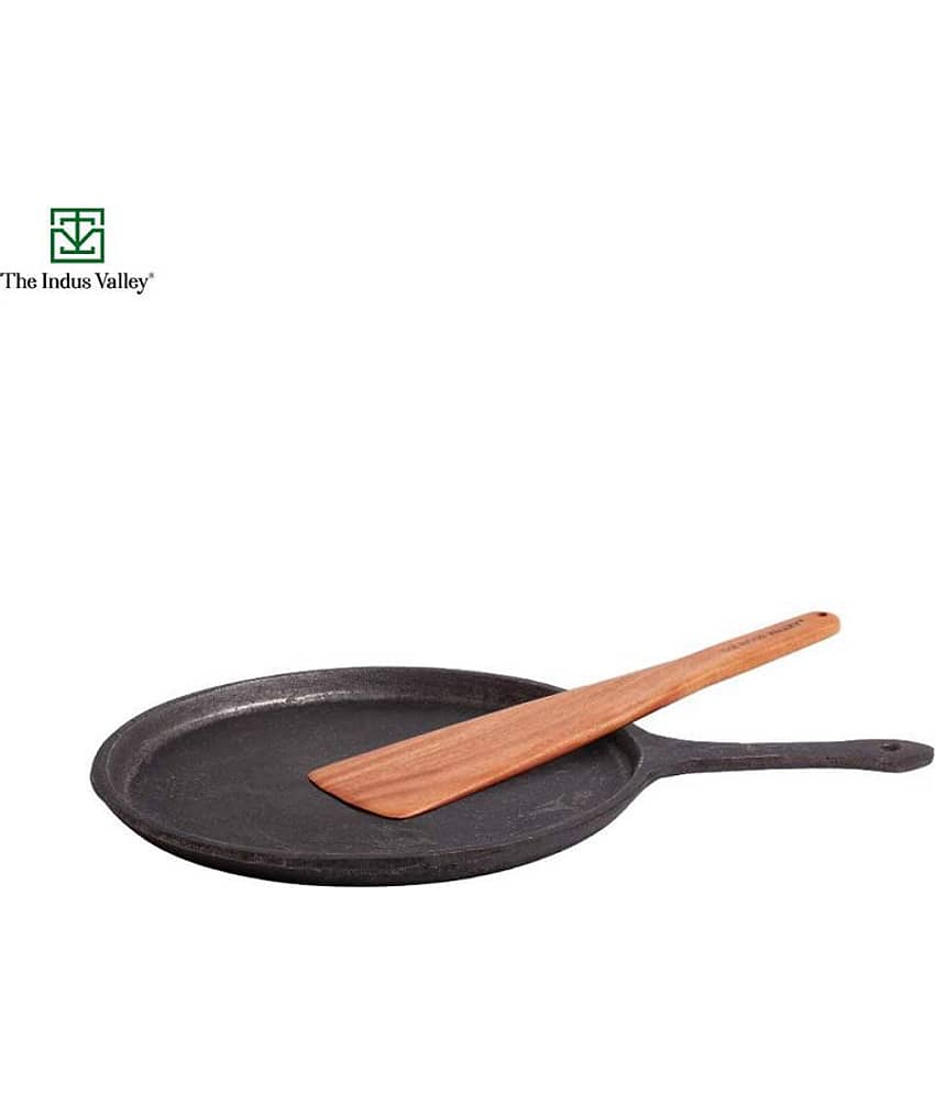 The Indus Valley Neem Wood Flip Spatula + Cast Iron Tawa Tawa - Cookware | Buy online on ZillyBuy