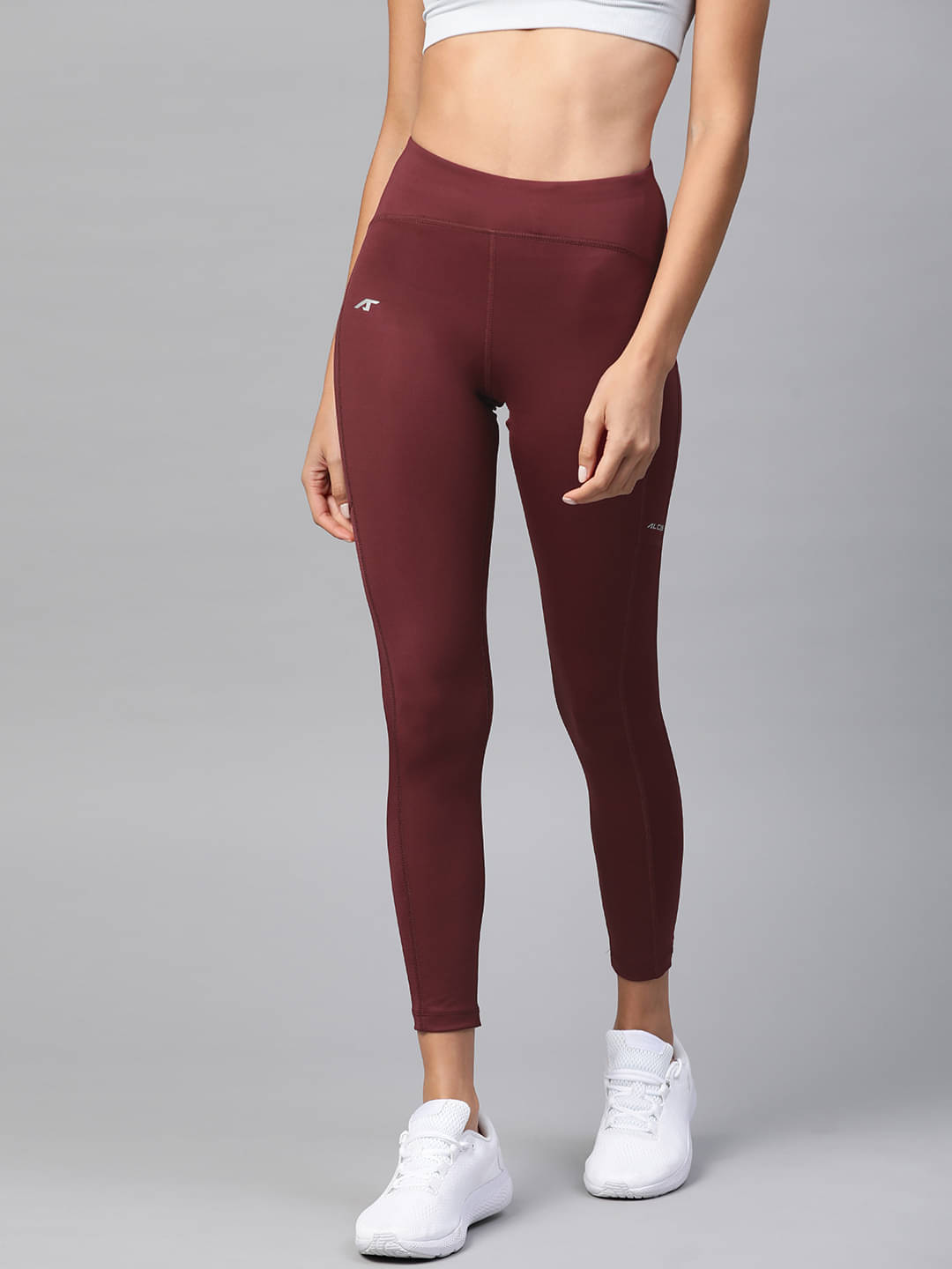     			Alcis Red Polyester Solid Tights
