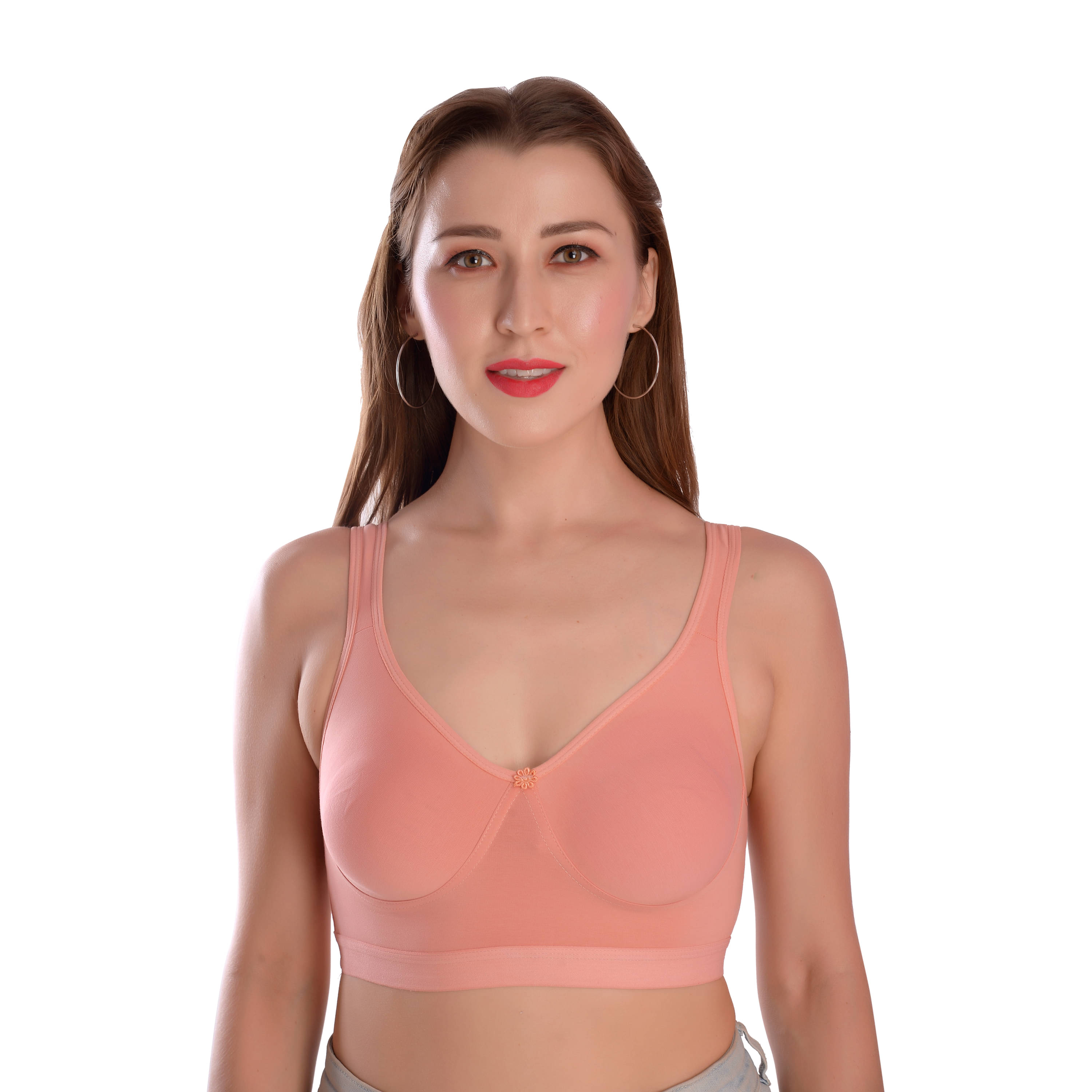     			Elina Cotton Racerback bra - Peach